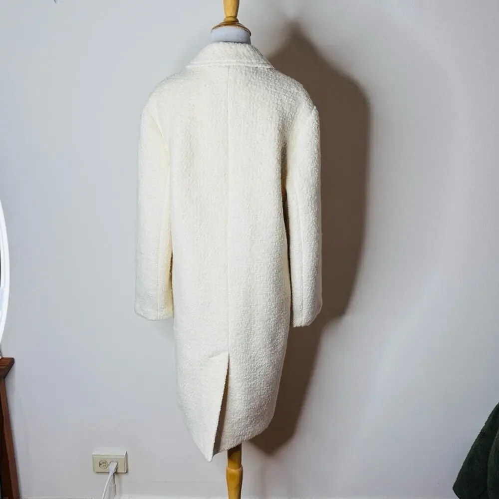 Abercrombie Ivory Wool Blend Dad Coat